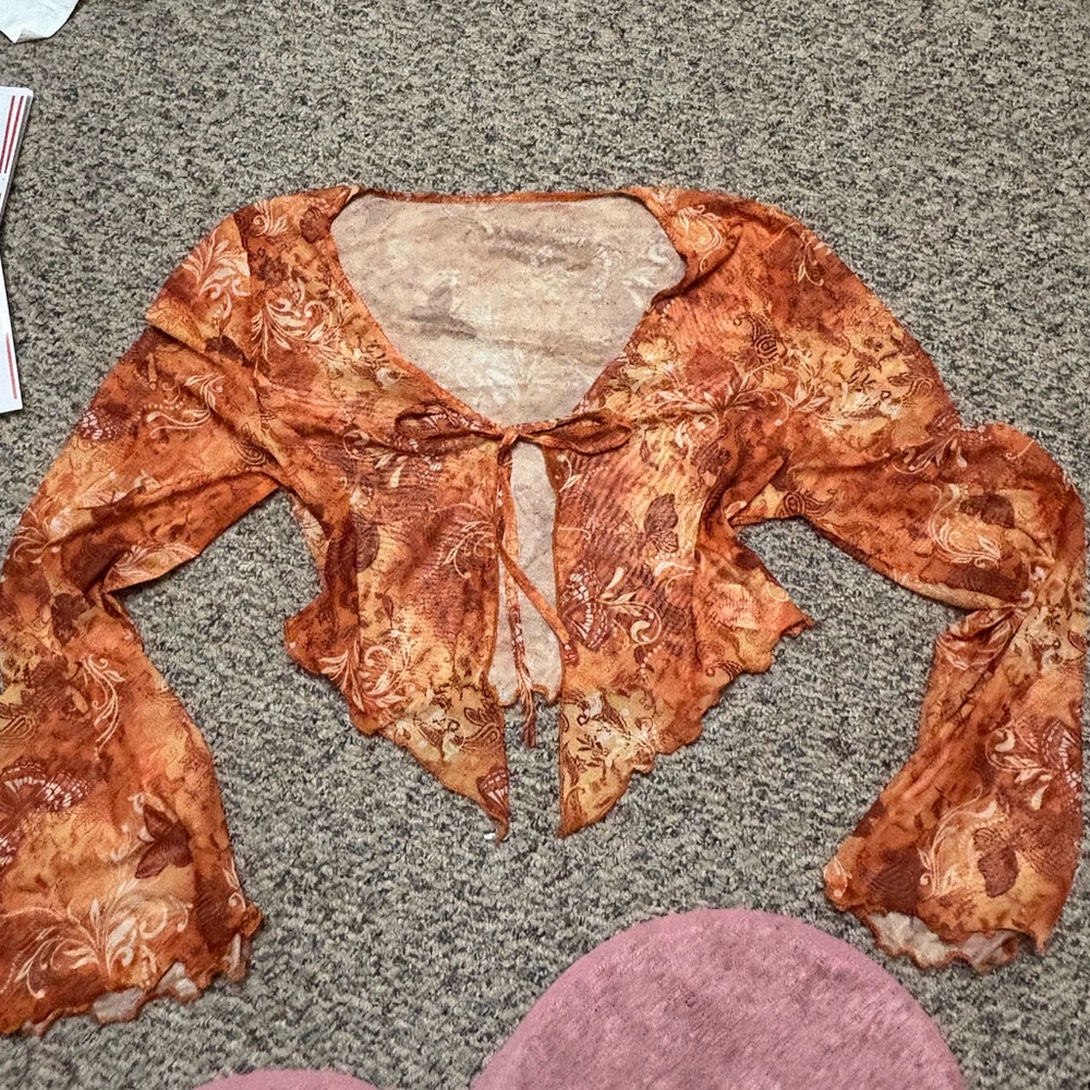 SHEIN Burnt Orange Floral Blouse